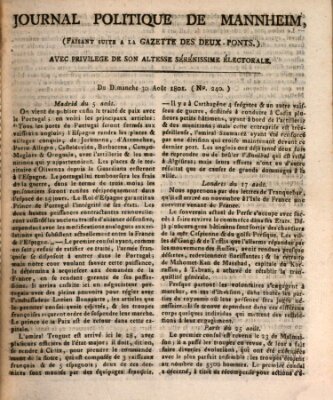 Journal politique de Mannheim (Gazette des Deux-Ponts) Sonntag 30. August 1801