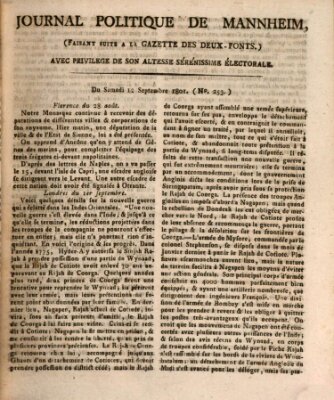 Journal politique de Mannheim (Gazette des Deux-Ponts) Samstag 12. September 1801