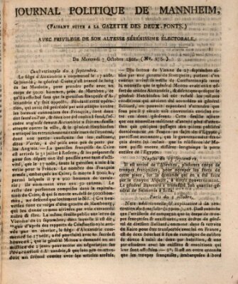 Journal politique de Mannheim (Gazette des Deux-Ponts) Mittwoch 7. Oktober 1801