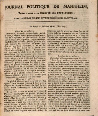 Journal politique de Mannheim (Gazette des Deux-Ponts) Montag 26. Oktober 1801