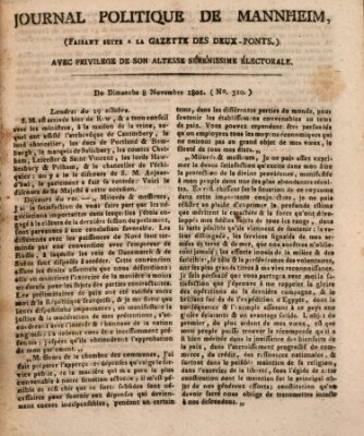 Journal politique de Mannheim (Gazette des Deux-Ponts) Sonntag 8. November 1801