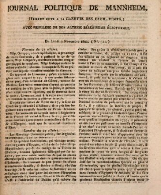 Journal politique de Mannheim (Gazette des Deux-Ponts) Montag 9. November 1801