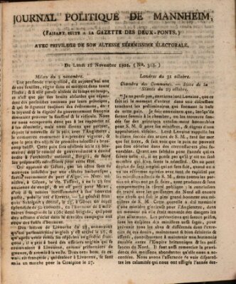 Journal politique de Mannheim (Gazette des Deux-Ponts) Montag 16. November 1801