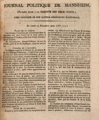 Journal politique de Mannheim (Gazette des Deux-Ponts) Montag 23. November 1801