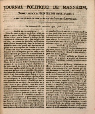 Journal politique de Mannheim (Gazette des Deux-Ponts) Sonntag 20. Dezember 1801