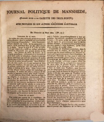 Journal politique de Mannheim (Gazette des Deux-Ponts) Sonntag 28. März 1802