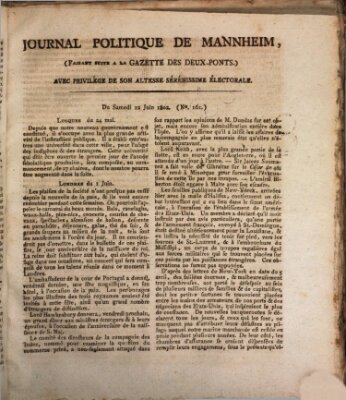 Journal politique de Mannheim (Gazette des Deux-Ponts) Samstag 12. Juni 1802