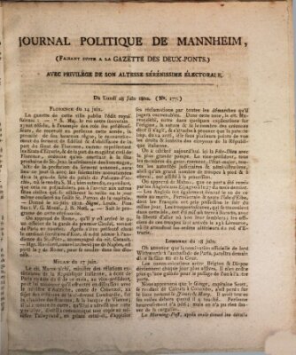 Journal politique de Mannheim (Gazette des Deux-Ponts) Montag 28. Juni 1802