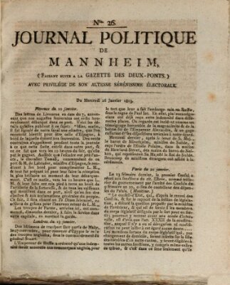 Journal politique de Mannheim (Gazette des Deux-Ponts) Mittwoch 26. Januar 1803