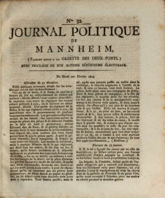 Journal politique de Mannheim (Gazette des Deux-Ponts) Dienstag 1. Februar 1803