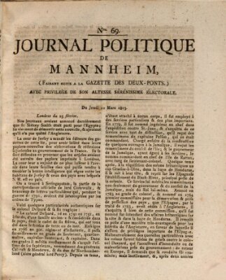 Journal politique de Mannheim (Gazette des Deux-Ponts) Donnerstag 10. März 1803