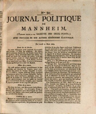 Journal politique de Mannheim (Gazette des Deux-Ponts) Montag 21. März 1803