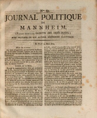 Journal politique de Mannheim (Gazette des Deux-Ponts) Dienstag 22. März 1803