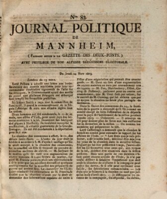 Journal politique de Mannheim (Gazette des Deux-Ponts) Donnerstag 24. März 1803