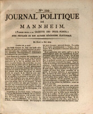 Journal politique de Mannheim (Gazette des Deux-Ponts) Dienstag 10. Mai 1803