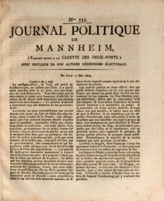 Journal politique de Mannheim (Gazette des Deux-Ponts) Donnerstag 12. Mai 1803