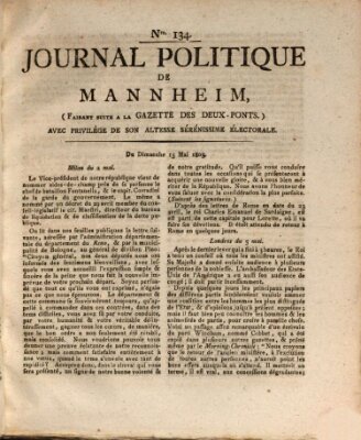 Journal politique de Mannheim (Gazette des Deux-Ponts) Sonntag 15. Mai 1803