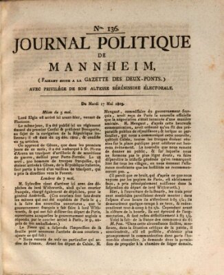 Journal politique de Mannheim (Gazette des Deux-Ponts) Dienstag 17. Mai 1803