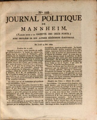 Journal politique de Mannheim (Gazette des Deux-Ponts) Donnerstag 19. Mai 1803