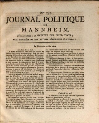 Journal politique de Mannheim (Gazette des Deux-Ponts) Sonntag 22. Mai 1803