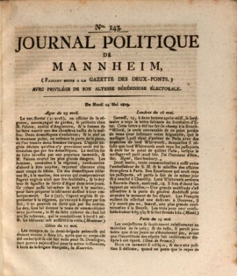 Journal politique de Mannheim (Gazette des Deux-Ponts) Dienstag 24. Mai 1803