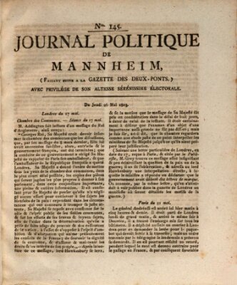 Journal politique de Mannheim (Gazette des Deux-Ponts) Donnerstag 26. Mai 1803