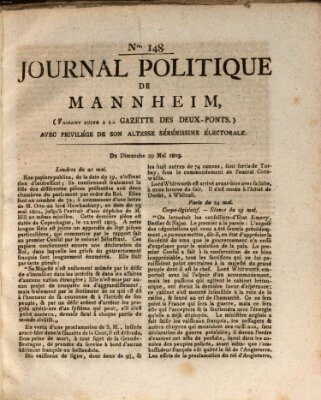 Journal politique de Mannheim (Gazette des Deux-Ponts) Sonntag 29. Mai 1803