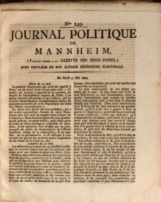 Journal politique de Mannheim (Gazette des Deux-Ponts) Dienstag 31. Mai 1803