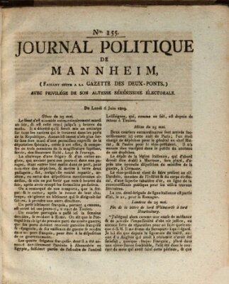 Journal politique de Mannheim (Gazette des Deux-Ponts) Montag 6. Juni 1803