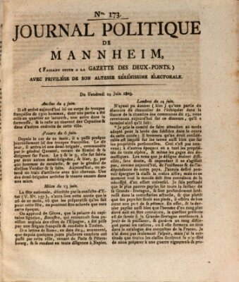Journal politique de Mannheim (Gazette des Deux-Ponts) Freitag 24. Juni 1803