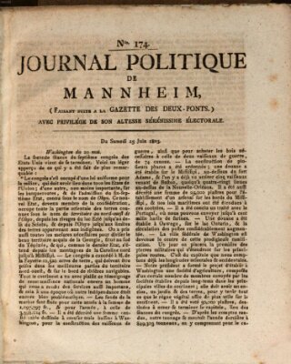 Journal politique de Mannheim (Gazette des Deux-Ponts) Samstag 25. Juni 1803