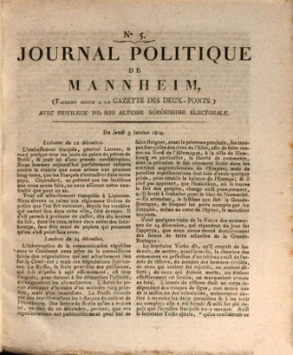 Journal politique de Mannheim (Gazette des Deux-Ponts) Donnerstag 5. Januar 1804