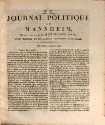 Journal politique de Mannheim (Gazette des Deux-Ponts) Samstag 21. Januar 1804