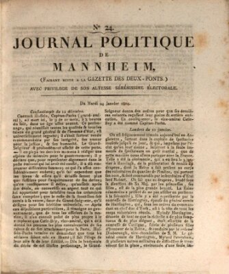 Journal politique de Mannheim (Gazette des Deux-Ponts) Dienstag 24. Januar 1804