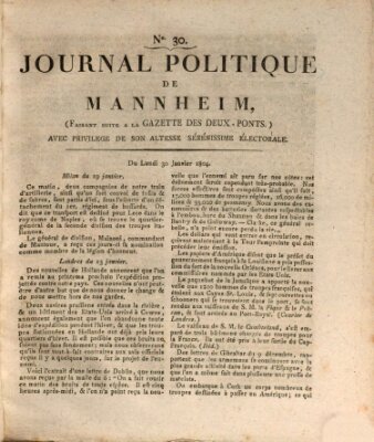 Journal politique de Mannheim (Gazette des Deux-Ponts) Montag 30. Januar 1804