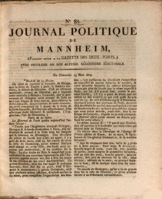 Journal politique de Mannheim (Gazette des Deux-Ponts) Sonntag 25. März 1804