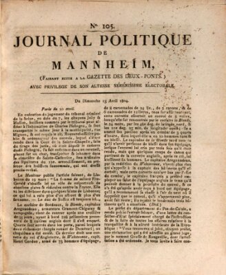 Journal politique de Mannheim (Gazette des Deux-Ponts) Sonntag 15. April 1804