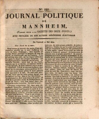 Journal politique de Mannheim (Gazette des Deux-Ponts) Freitag 11. Mai 1804