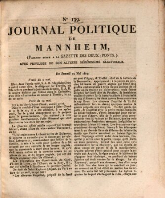 Journal politique de Mannheim (Gazette des Deux-Ponts) Samstag 19. Mai 1804