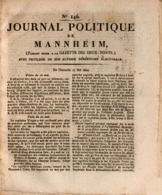 Journal politique de Mannheim (Gazette des Deux-Ponts) Sonntag 27. Mai 1804