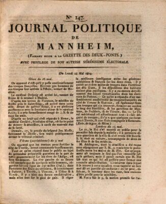 Journal politique de Mannheim (Gazette des Deux-Ponts) Montag 28. Mai 1804