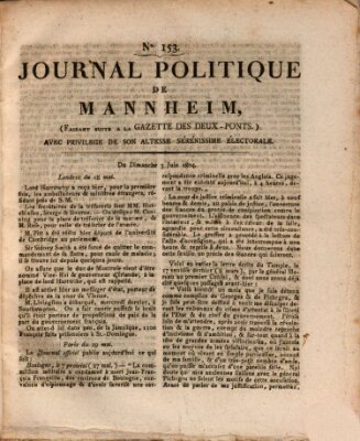 Journal politique de Mannheim (Gazette des Deux-Ponts) Sonntag 3. Juni 1804