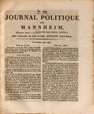 Journal politique de Mannheim (Gazette des Deux-Ponts) Samstag 9. Juni 1804