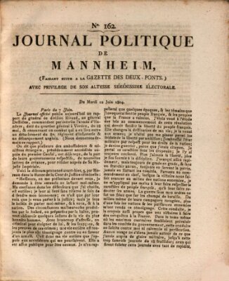 Journal politique de Mannheim (Gazette des Deux-Ponts) Dienstag 12. Juni 1804