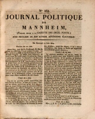 Journal politique de Mannheim (Gazette des Deux-Ponts) Mittwoch 13. Juni 1804