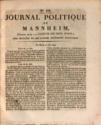 Journal politique de Mannheim (Gazette des Deux-Ponts) Dienstag 26. Juni 1804