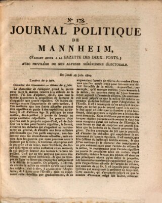 Journal politique de Mannheim (Gazette des Deux-Ponts) Donnerstag 28. Juni 1804