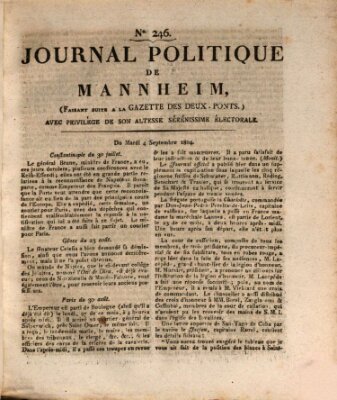 Journal politique de Mannheim (Gazette des Deux-Ponts) Dienstag 4. September 1804