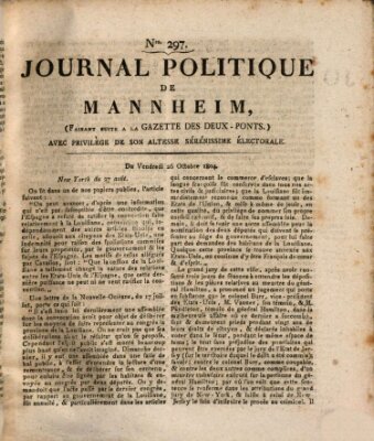 Journal politique de Mannheim (Gazette des Deux-Ponts) Freitag 26. Oktober 1804