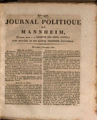 Journal politique de Mannheim (Gazette des Deux-Ponts) Montag 5. November 1804